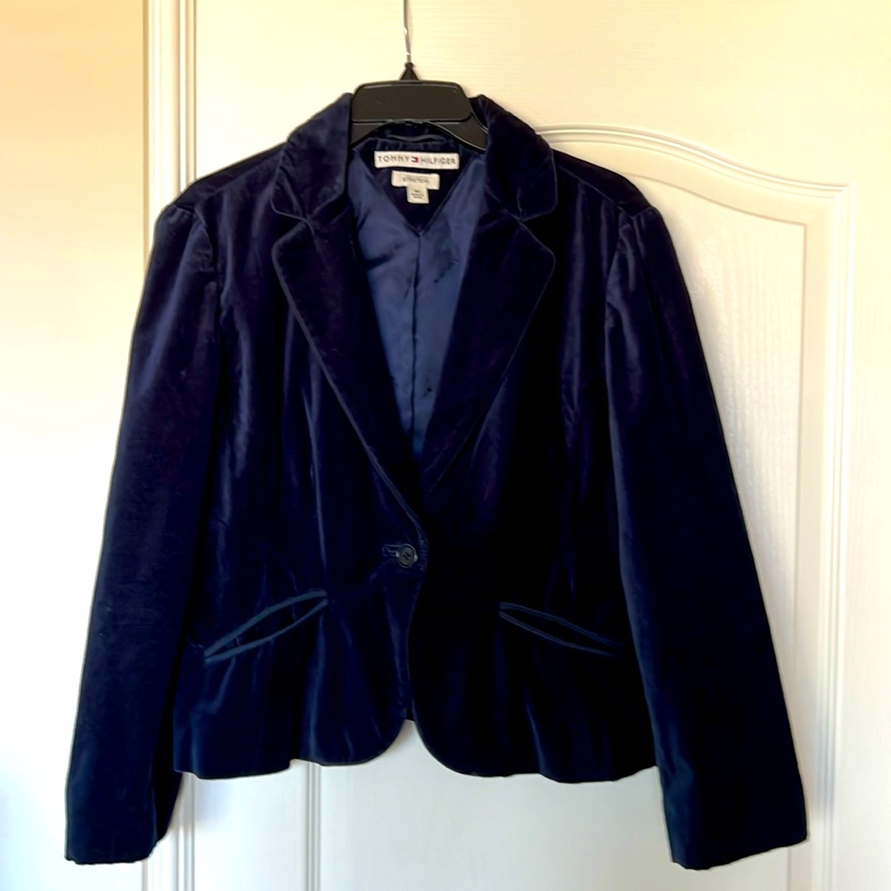 Tommy Hilfiger Navy Velvet Blazer